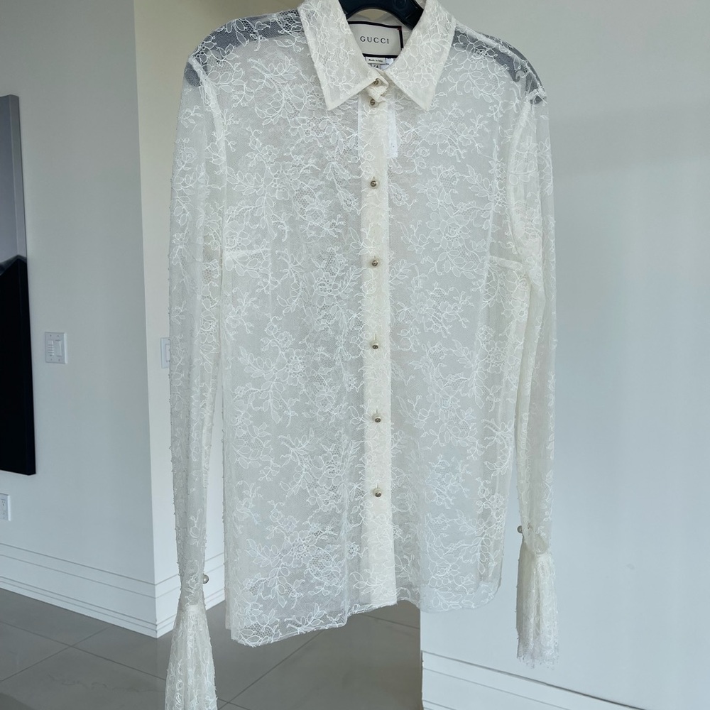 Gucci Ivory Floral Lace Blouse…NWOT - Picture 8 of 14